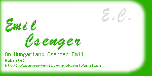 emil csenger business card